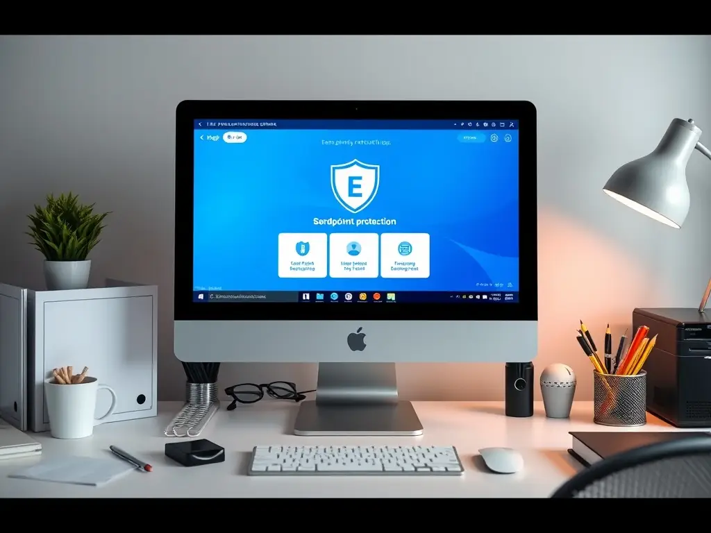 A computer screen displaying endpoint protection software.