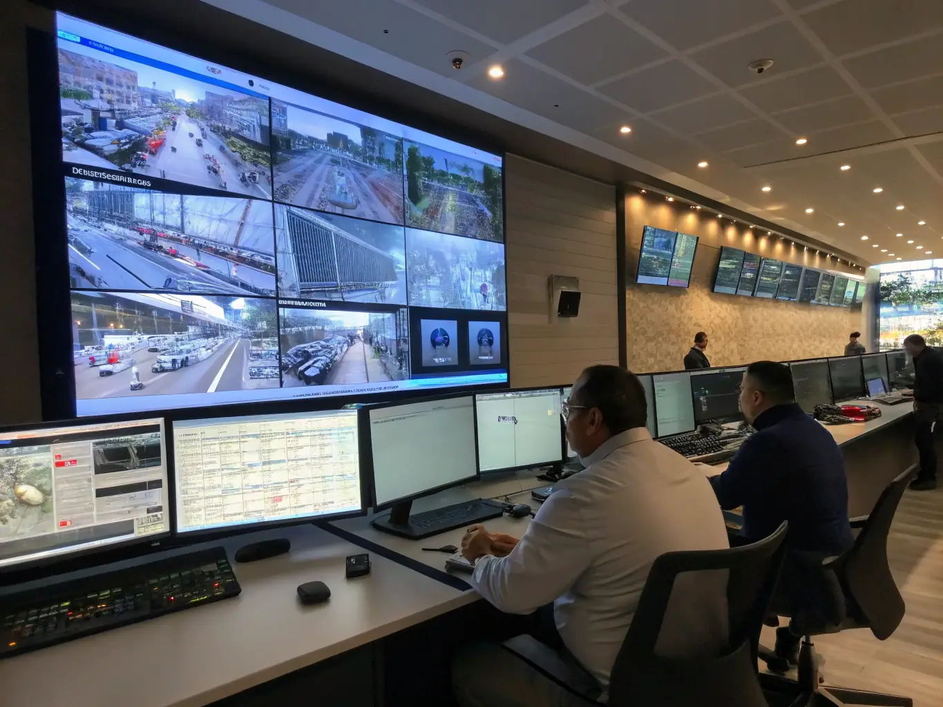 A high-resolution image from a CCTV security camera displaying a clear view of an office hallway, showcasing the clarity and coverage of Netexpress's surveillance solutions.